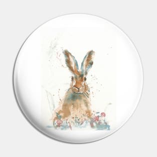 Startled hare Pin