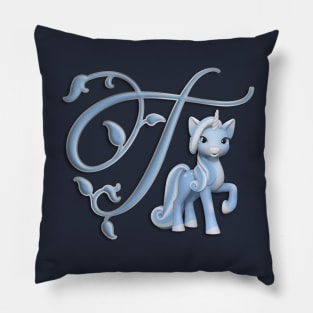 Monogram T Custom Unicorn Pillow