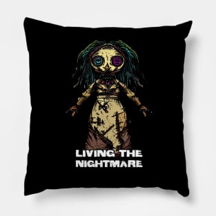 Creepy Scary Doll Living The Nightmare October 31st Horror Pillow