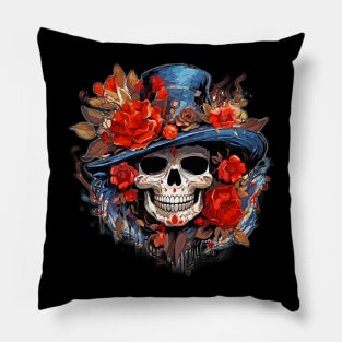 Female Day of the Dead Dia de Los Muertos Sugar Skull Pillow