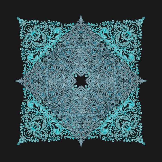 Teal Tangle Square by micklyn