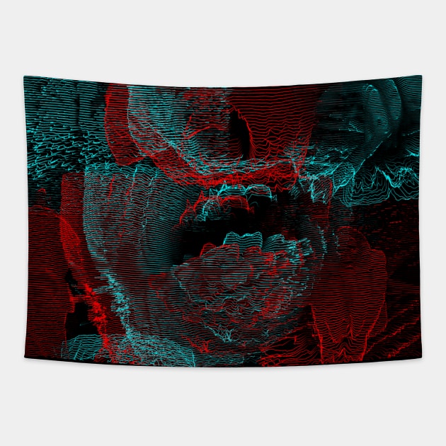 Digital Glitch Art Cursed Internet Image Design #2 Tapestry by MrBenny