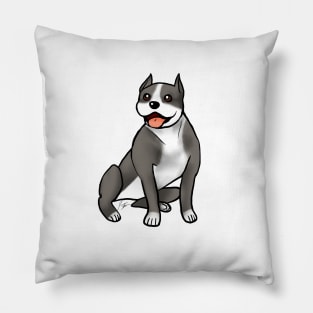 Dog - American Staffordshire Terrier - Gray and White Pillow