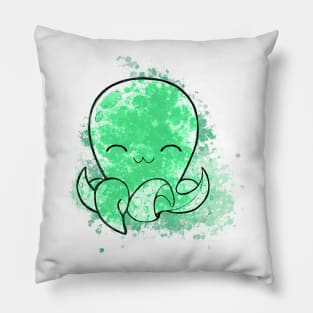 Cute green octopus Pillow