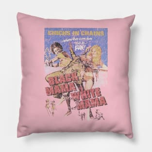 Black mama white mama vintage cracked Pillow