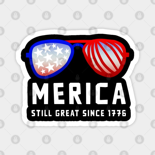 Merica 4th of July Shades Design 2 Magnet by Eyanosa