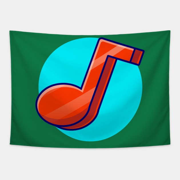 Colorful Music Note Cartoon Vector Icon Illustration (3) Tapestry by Catalyst Labs