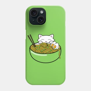 Ramen noodle soup in a green bowl Phone Case