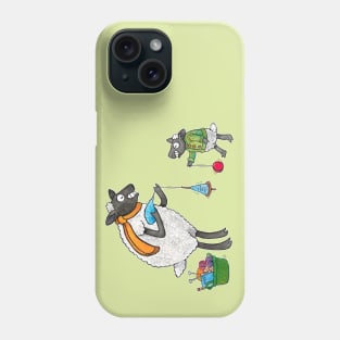 Mama Ewe Drop Spindles While Baby Lamb Yo-Yos Phone Case