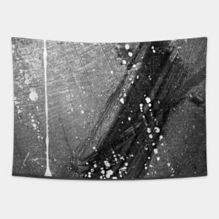 Abstract Black and White Grey Paint Metal Weathered Texture Tapestry