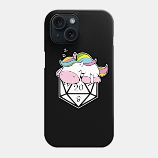 Sleeping Unicorn D20 Dice RPG Phone Case