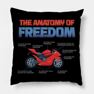 Motorcycle Gift, The Anatomy Of Freedom Shirt, Biker Lover Gift, Gift For Biker, Motor Cross, Motorcycle Anatomy Pillow