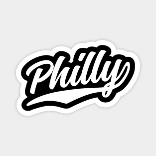 Philly Cursive White Athletic Vintage Script Magnet