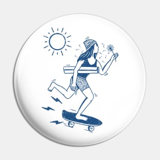 Skate Girl Pin