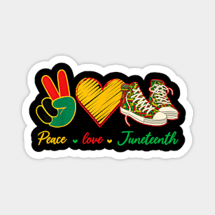 Peace Love Juneteenth 1865 Freedom Day Afro Afro Shoes Magnet