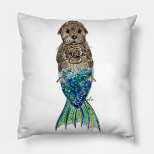 Otter Mermaid Pillow