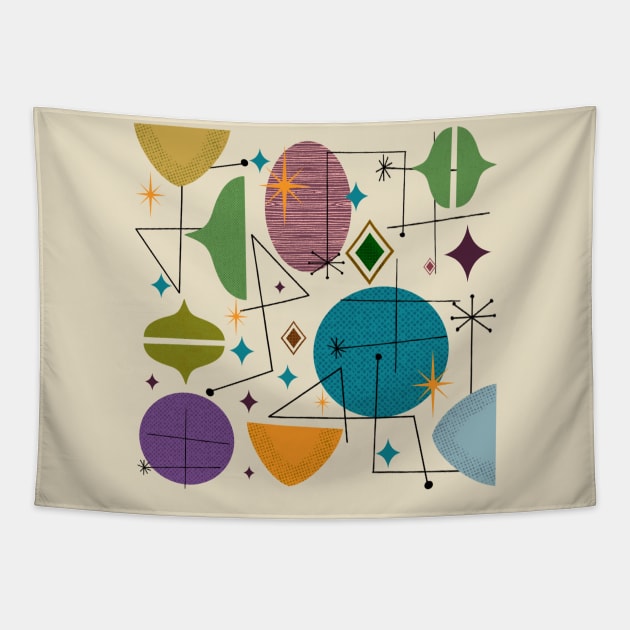 Mid century abstract Tapestry by bruxamagica