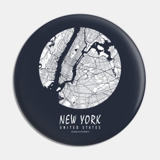 New York, United States City Map - Full Moon Pin