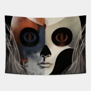 Yin Yang Skull Tapestry