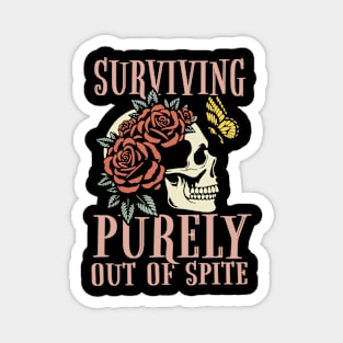 "Out of Spite" Skull & Butterfly Magnet