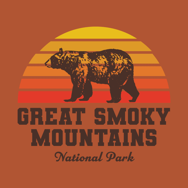 Great Smoky Mountains National Park Bear Retro Vintage by PodDesignShop