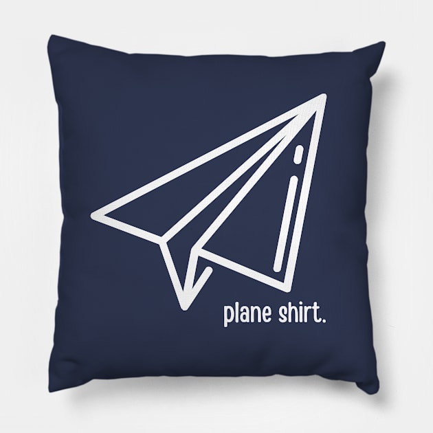 Paper Plane Shirt - Humor Design Pillow by Moshi Moshi Designs