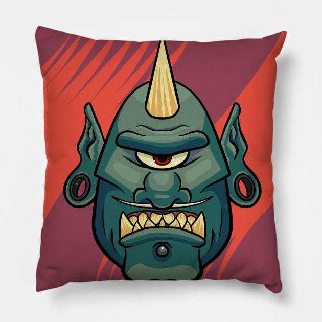 Cyclops Red Pillow by AndroidCodex