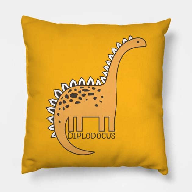 Dinosaur Diplodocus Pillow by AliJun