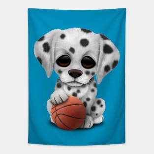 Dalmatian Puppy Dog Playing With Basketball Tapestry