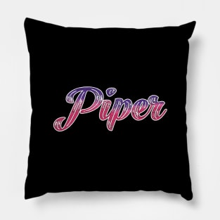 Piper fan art written with Rainbow effect Pillow