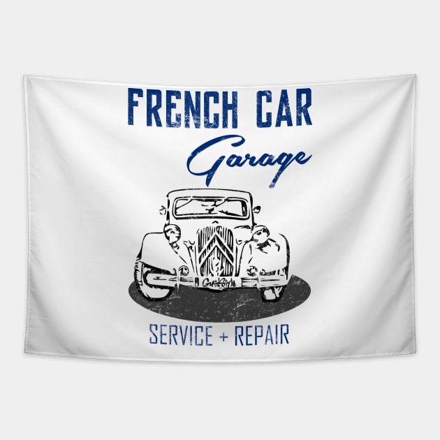 french car garage - service repair Tapestry by GusiStyle