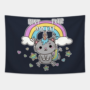 best dad cat ever unicorn cat Tapestry