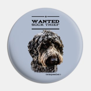 Cockapoo / Doodle Dog Sock Thief Pin