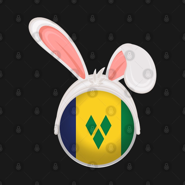 happy easter St Vincent and the Grenadines bunny ears flag cute designs by D_designs