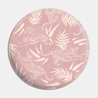 Tigers and Bamboo Leaves / Light Pink Pin