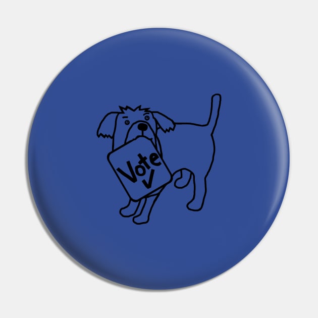 Small Dog says Vote Outline Pin by ellenhenryart