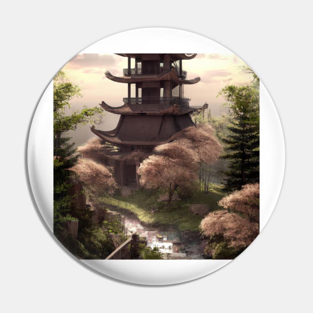 The Hidden Temple: An Ancient Japanese Shrine in the Heart of the Forest Pin by D3monic