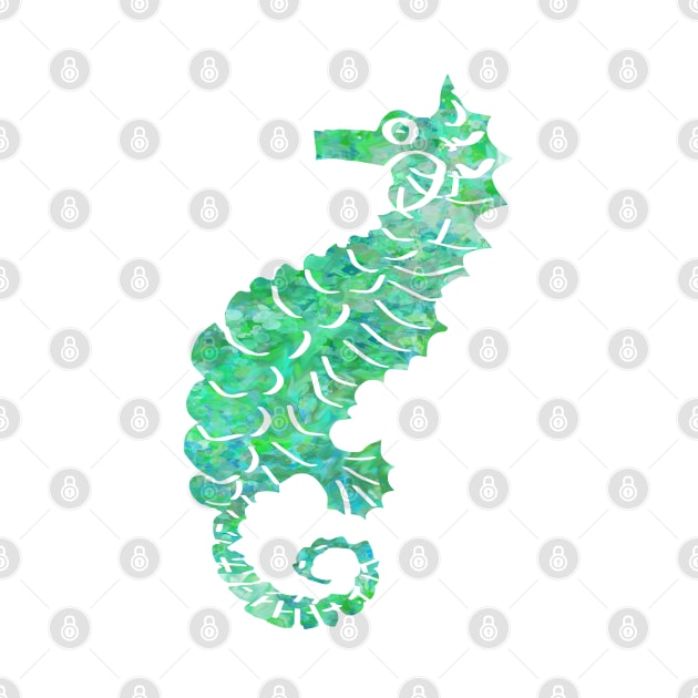 Seahorse Design in Turquoise and Greens by PurposelyDesigned