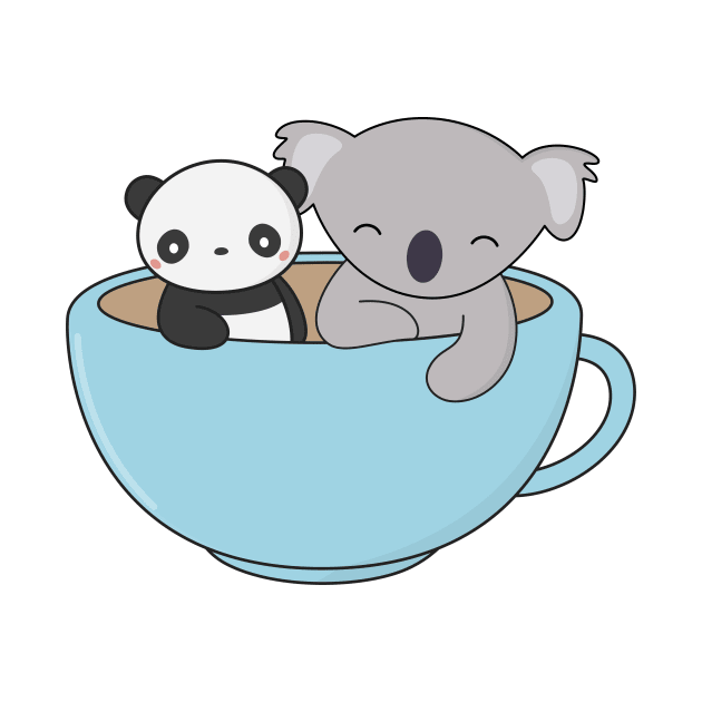 Kawaii Cute Koala and Panda by wordsberry