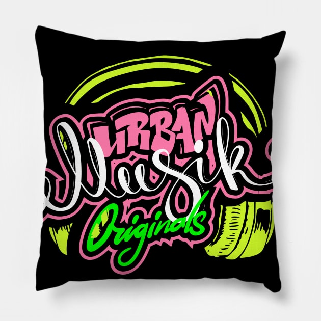 Urban Culture graffiti music streetwear skate rap attitude Pillow by SpaceWiz95