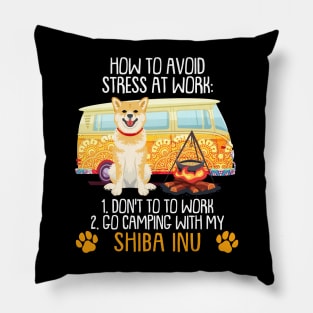 Camping With Shiba Inu To Avoid Stress Pillow