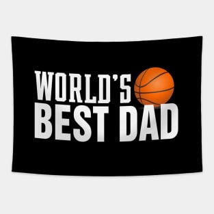 Simple World's Best Dad Typography Basketball Tapestry