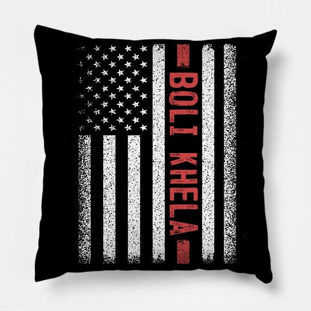 Boli Khela American Flag 4th of July Pillow by magazin