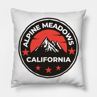 Alpine Meadows Ski Snowboard Mountain California Yosemite - Travel Pillow