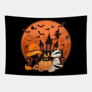 Black Cat Halloween Tapestry