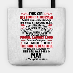 This Girl Was Born In May Tote