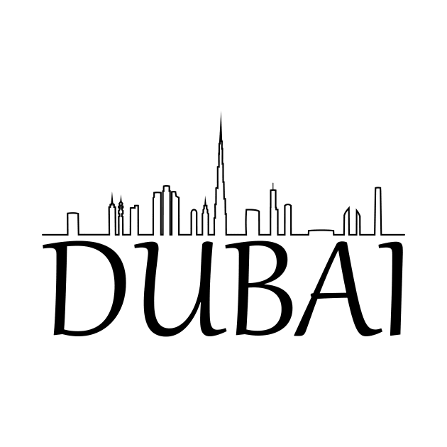 Dubai Skyline by Cool Duck's Tees