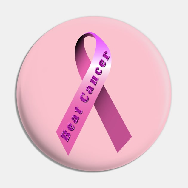 pink breast cancer ribbon Pin by DrewskiDesignz