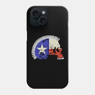 Skull with Texas Flag and Bullet Mohawk Phone Case