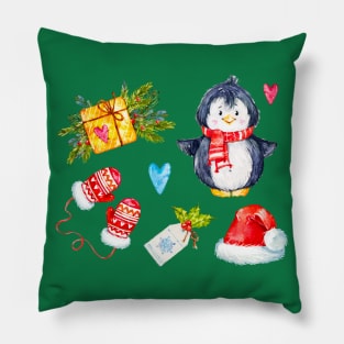 Watercolor New Year Pillow